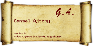 Gansel Ajtony névjegykártya
